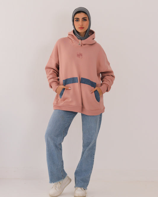 Pocket Twist Hoodie - Cashmere