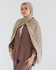 Airy Linen Hijab - Sand Beige