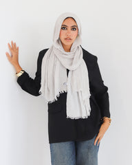 Airy Linen Hijab - Light Grey