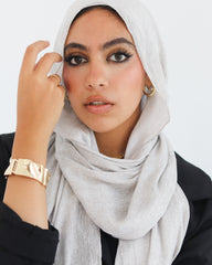 Airy Linen Hijab - Light Grey