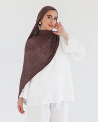 Airy Linen Hijab - Brown