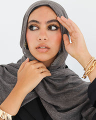 Airy Linen Hijab - Mushroom Grey