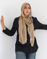 Airy Linen Hijab - Beige
