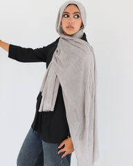 Airy Linen Hijab -Grey