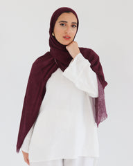 Airy Linen Hijab - Maroon