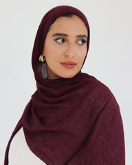 Airy Linen Hijab - Maroon