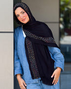Twist of Lines Hijab - Black