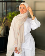 Twist of Lines Hijab - Sand Beige