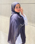 Twist of Lines Hijab - Navy