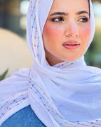 Twist of Lines Hijab - White