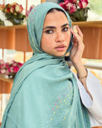 Twist of Lines Hijab - Mint Green