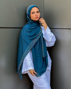 Twist of Lines Hijab - Petrol