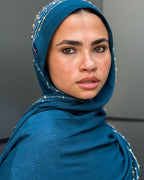 Twist of Lines Hijab - Petrol