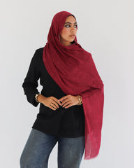 Airy Linen Hijab - Red