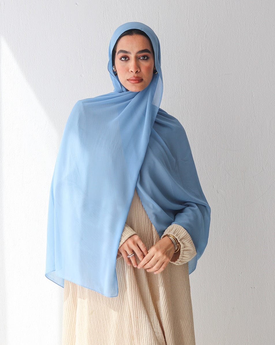 esh-esh Baby Blue Premium Blue Hijab