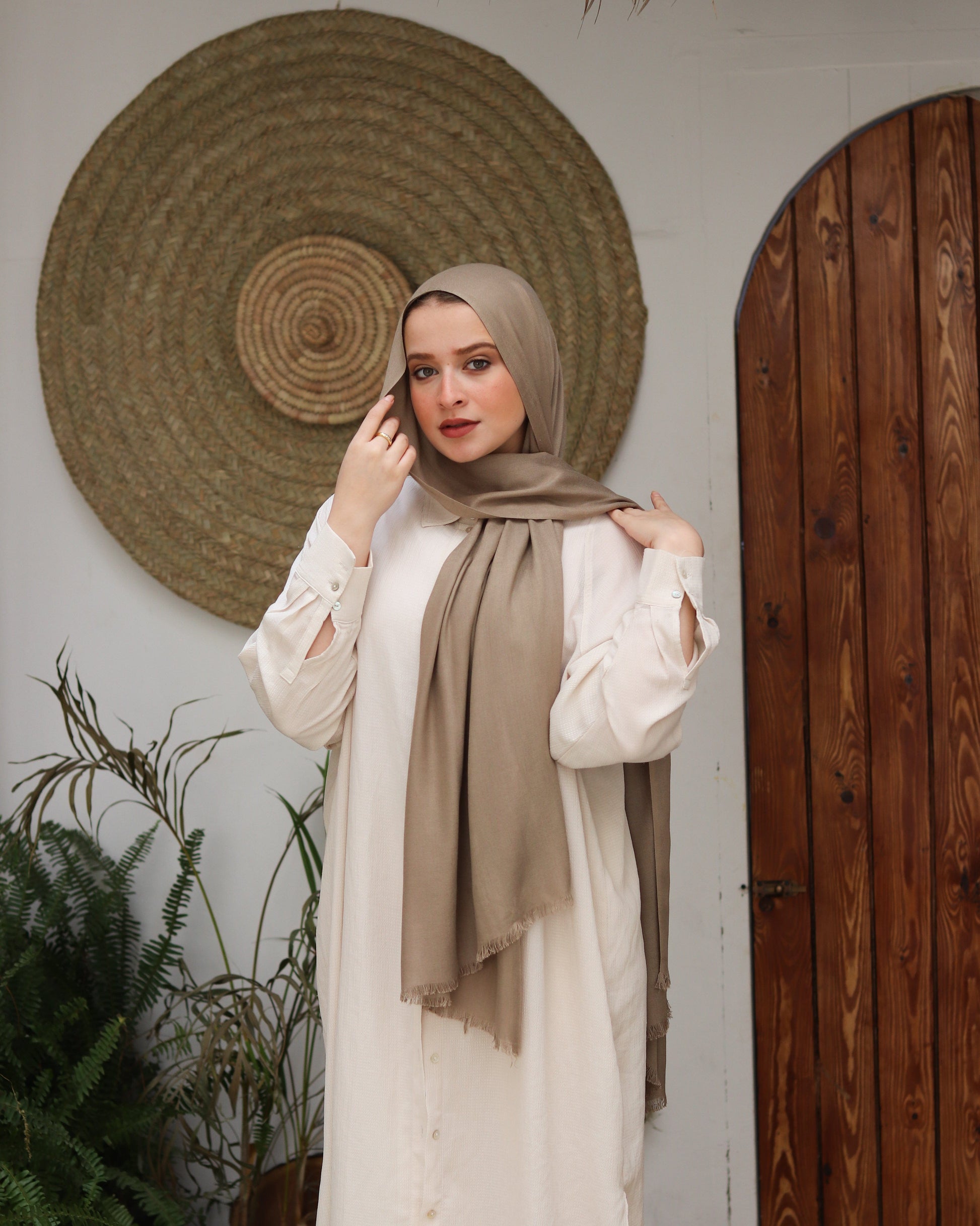 esh-esh Cotton Ash Hijab - cafe