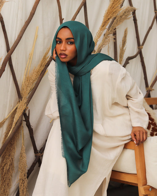 esh-esh Cotton Ash Hijab - Emarald Green