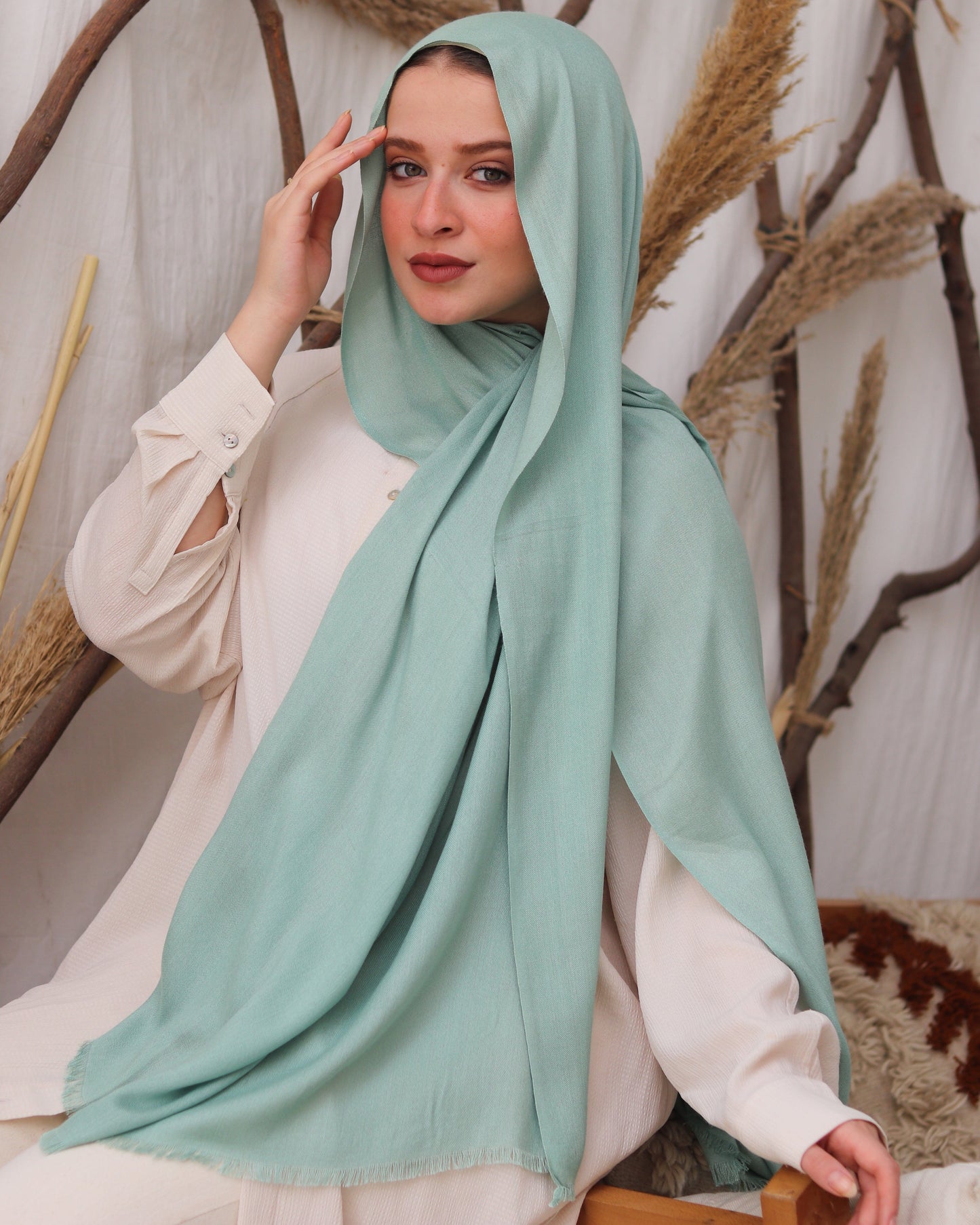 esh-esh Cotton Ash Hijab - Mint Green