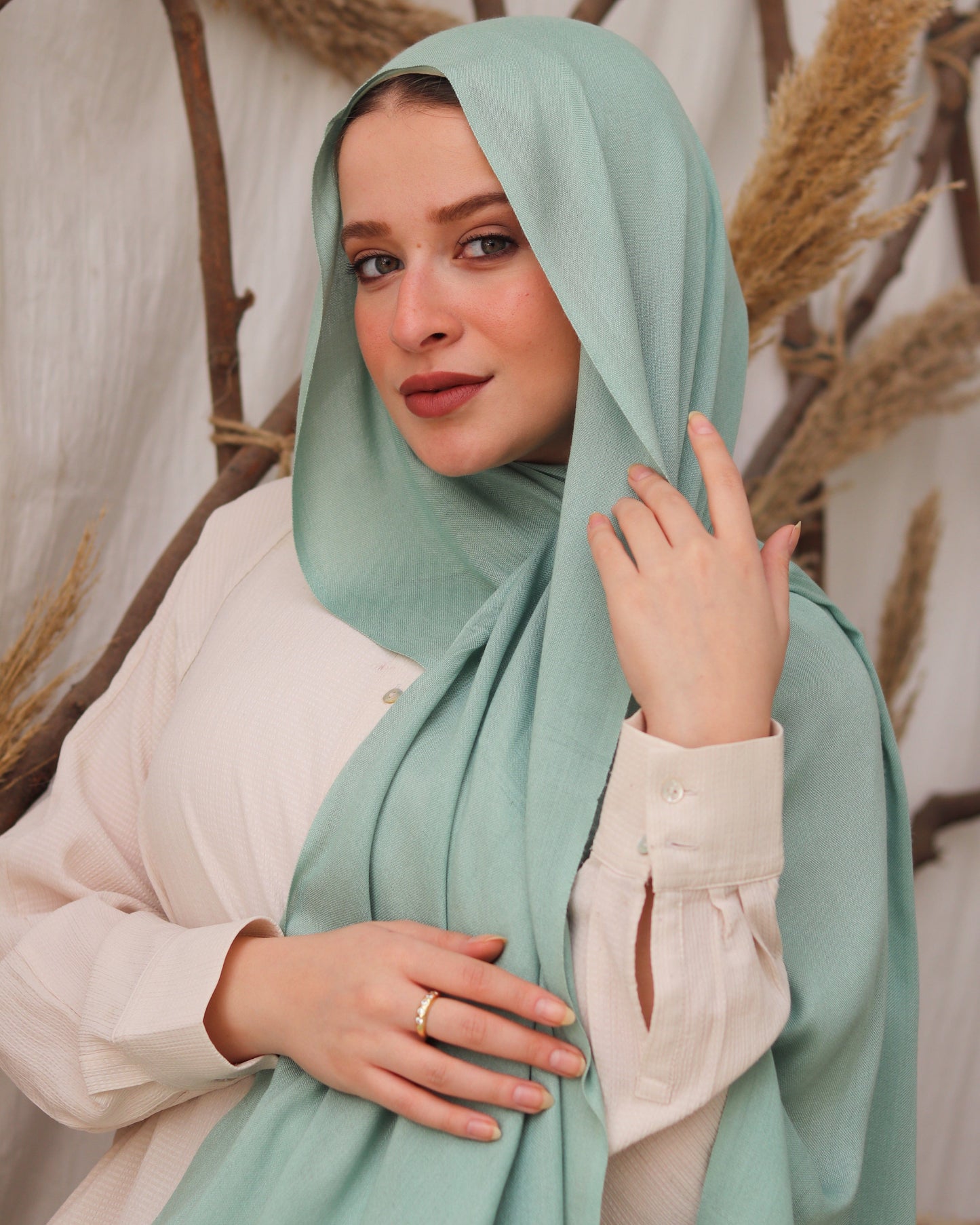 esh-esh Cotton Ash Hijab - Mint Green