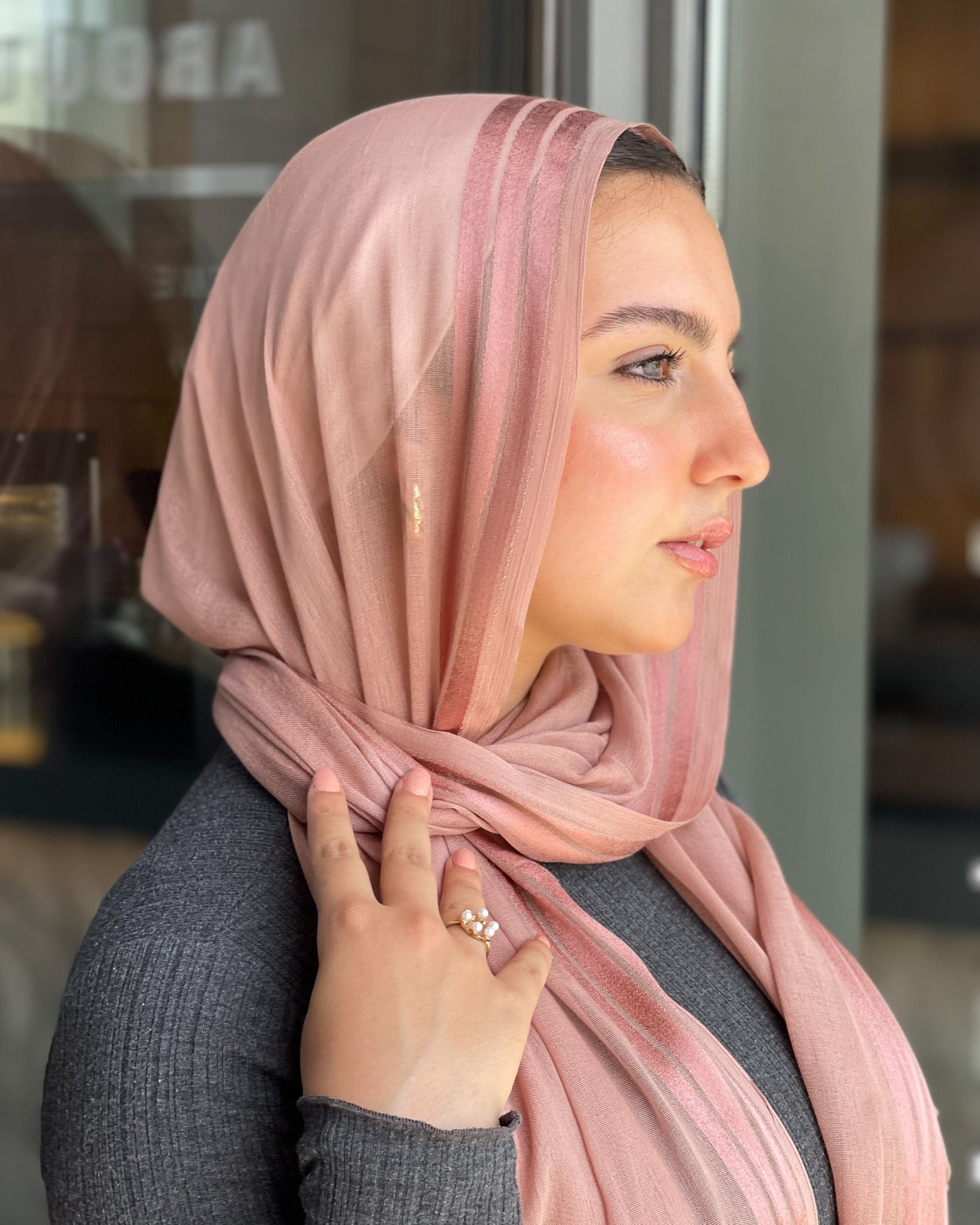 esh-esh Linen Hijab - Cashmere