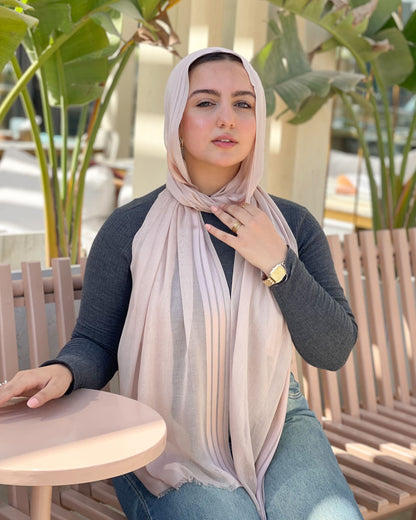 esh-esh Linen Hijab - Light Cafe