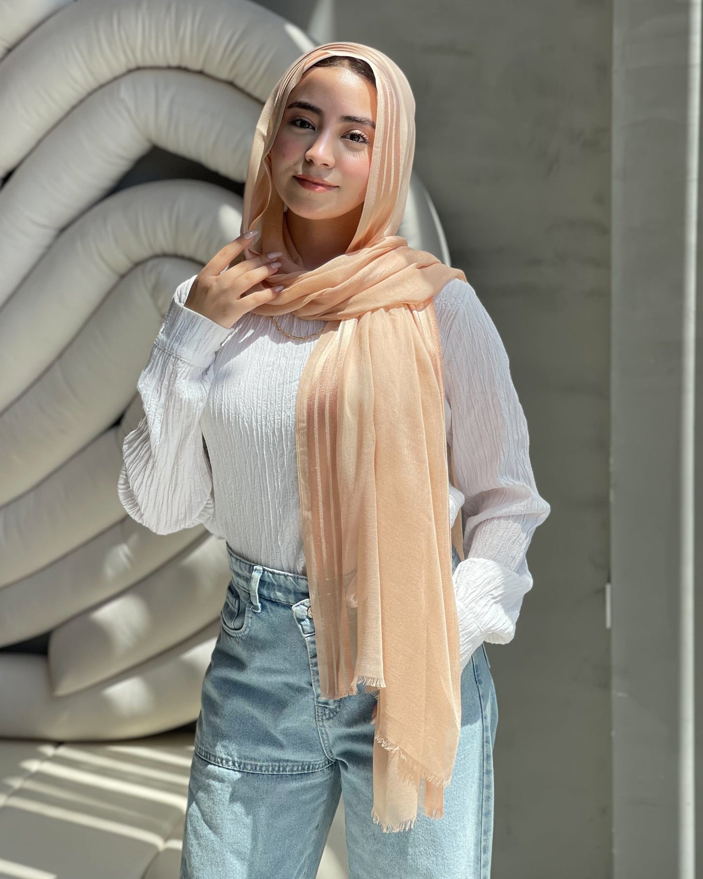 esh-esh Linen Hijab - Light Simon