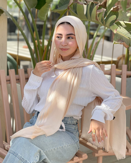 esh-esh Linen Linen Hijab - Beige