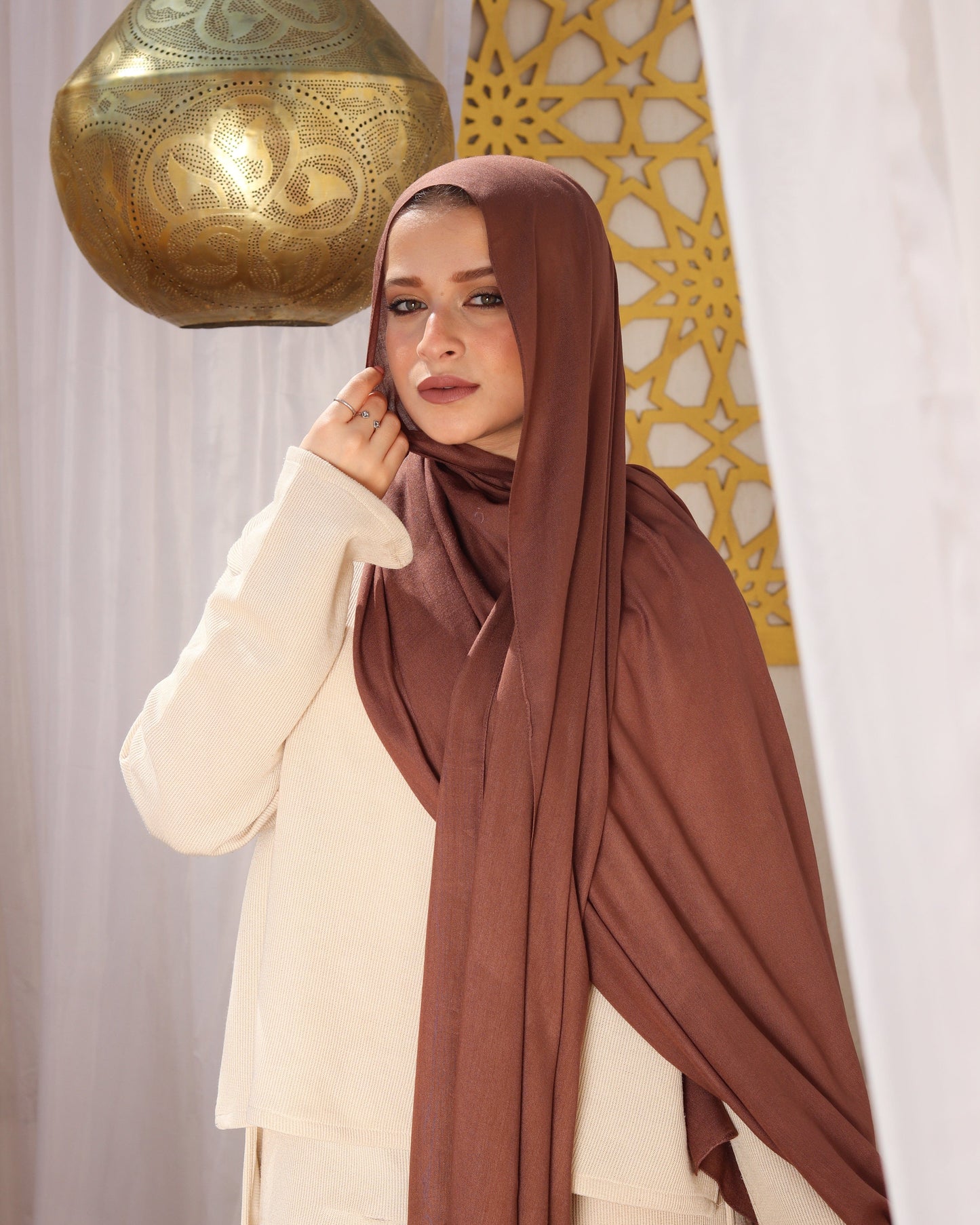 esh-esh Modal Hijab - Chocolate