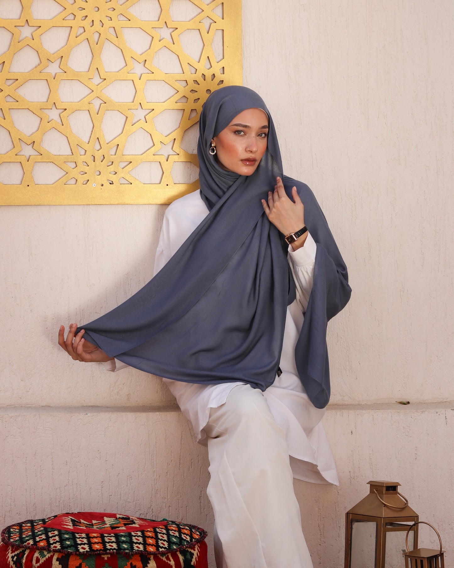 esh-esh Modal Hijab - Grey