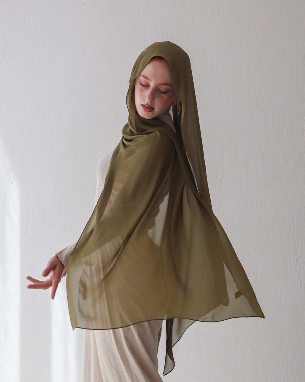 esh-esh Olive Premium Forest Hijab