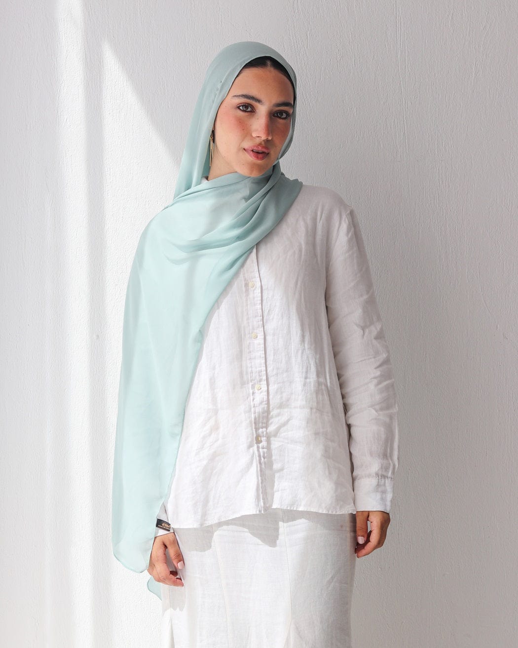 esh-esh Pale Mint Premium Diamond Hijab