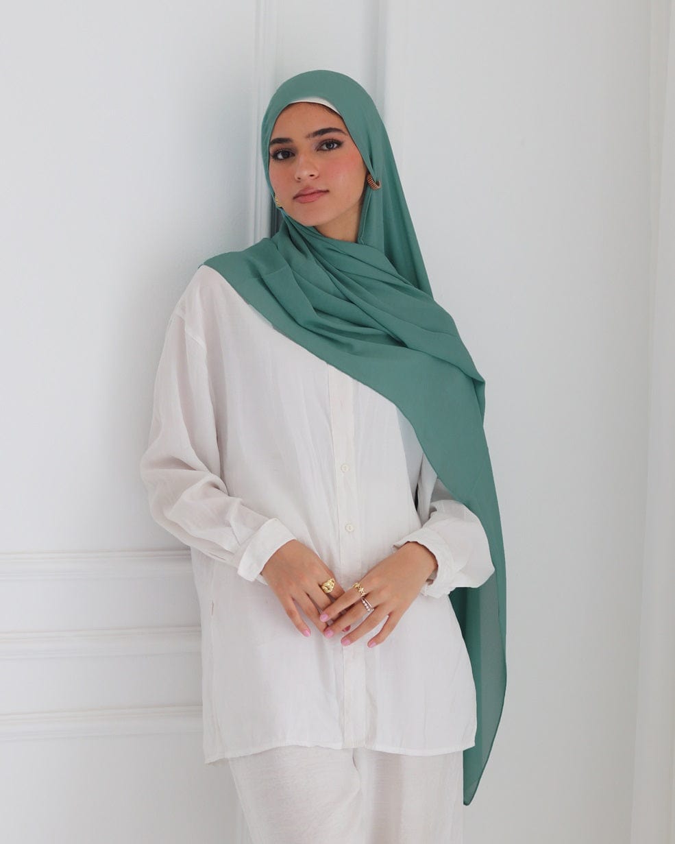 esh-esh Russian Green Premium Diamond Hijab