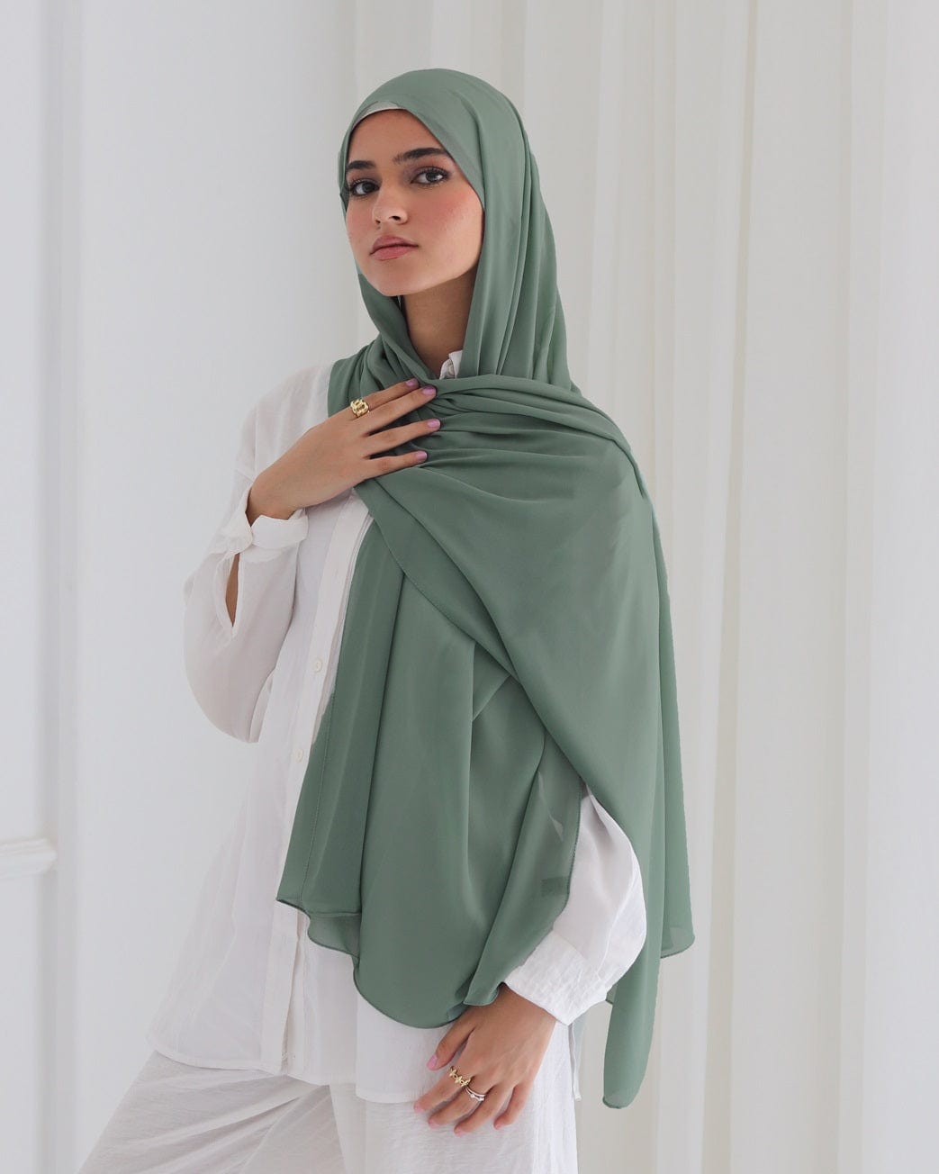 esh-esh Sage Green Premium Forest Hijab