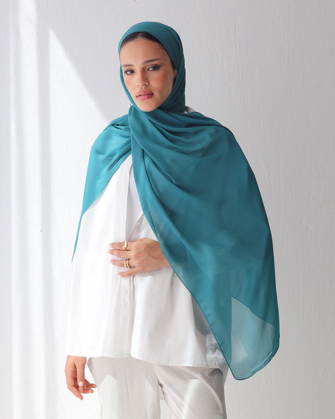 esh-esh Teal Green Premium Diamond Hijab